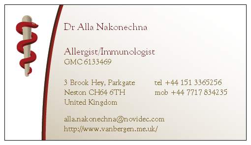 Alla's businesscard